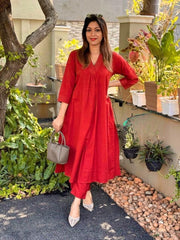 Timeless Elegance Red Co-Ord Set