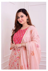 Pink dupatta set, cotton dupatta set, wearline
