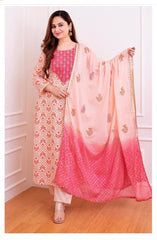 Pink dupatta set, cotton dupatta set, wearline