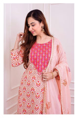 Pink dupatta set, cotton dupatta set, wearline