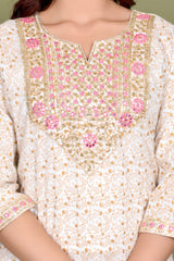 Embroidery dupatta set, white dupatta set, wearline