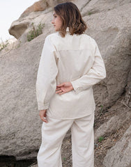 Women's Off White Embroidered Cotton Flex Co-Ord Set