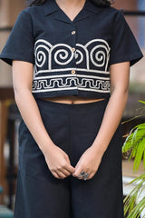Classic Embroidery Black Co-Ord Set