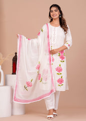 hand painted kurta pant set with dupatta, wearline