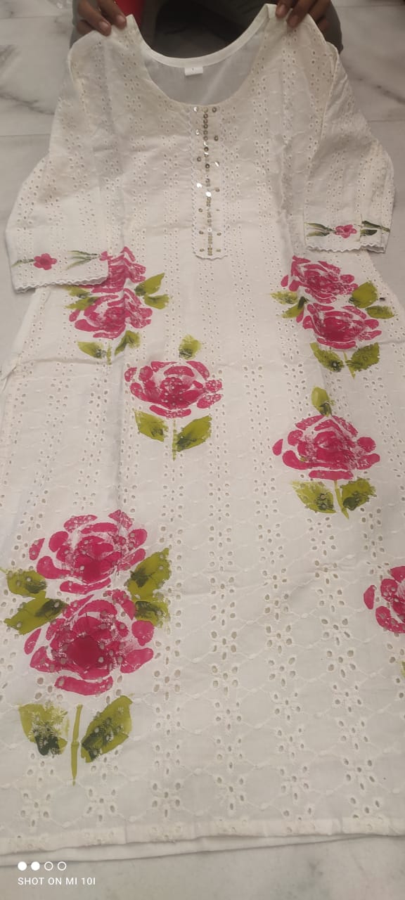 hand painted kurta pant set with dupatta, wearline