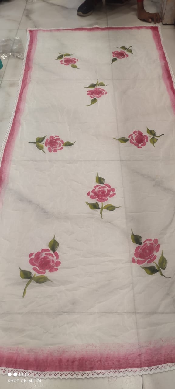 hand painted kurta pant set with dupatta, wearline