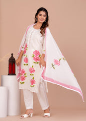 hand painted kurta pant set with dupatta, wearline