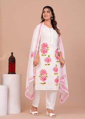 hand painted kurta pant set with dupatta, wearline