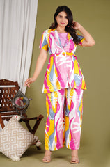Multicolor co-ord set, printed co-ord set, wearline