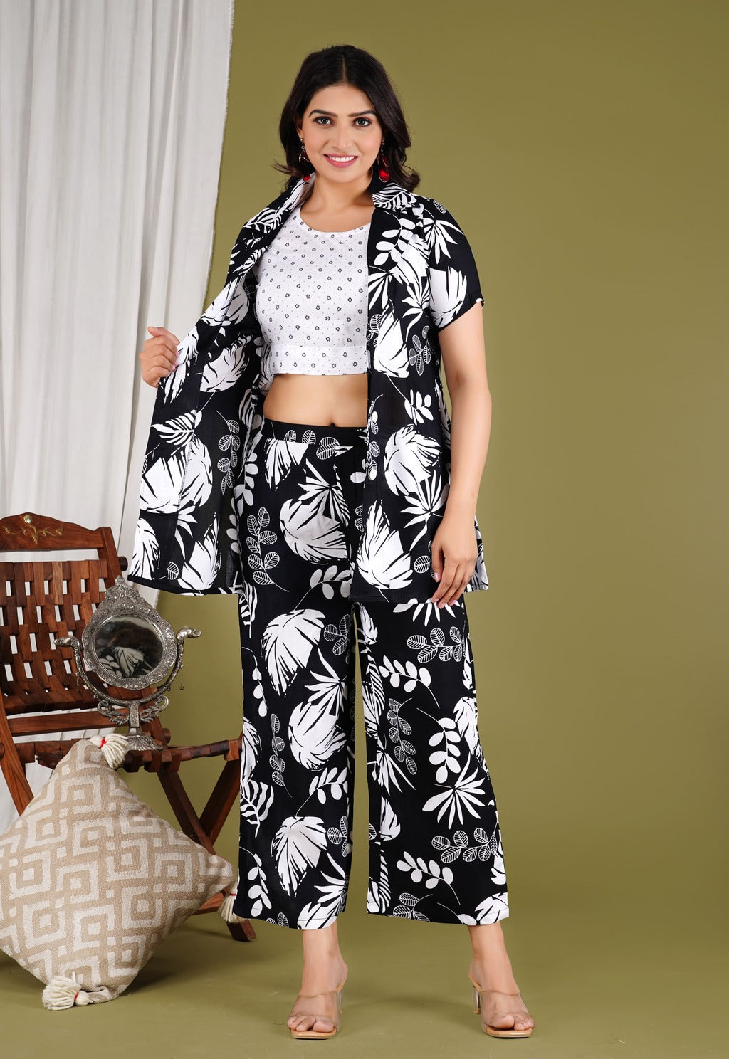 black co-ord set, floral co-ord set, wear line