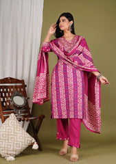 pink dupatta set, silk straight dupatta set, wearline