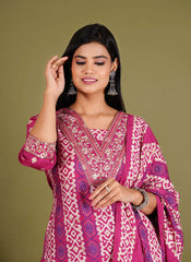 pink dupatta set, silk straight dupatta set, wearline