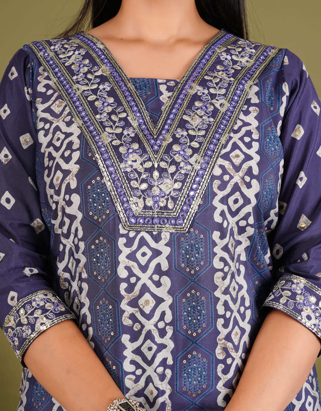 silk dupatta set, printed dupatta set, wearline