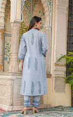 blue dupatta set, cotton dupatta set, wearline