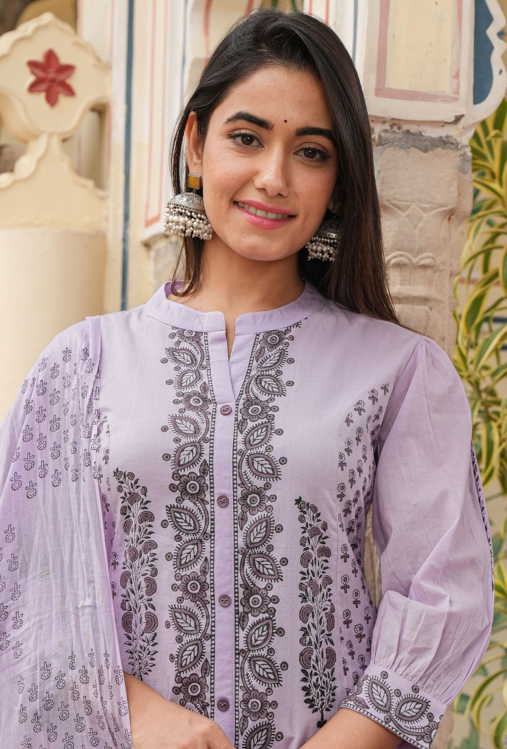 Purple dupatta set,cotton dupatta set, wearline