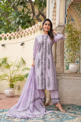 Purple dupatta set,cotton dupatta set, wearline