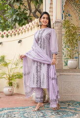 Purple dupatta set,cotton dupatta set, wearline