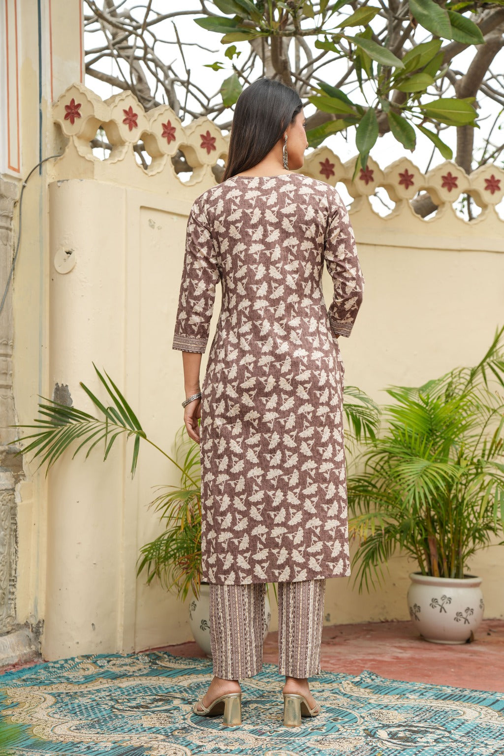 brown dupatta set, cotton dupatta set, wearline