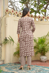 brown dupatta set, cotton dupatta set, wearline