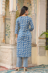 blue dupatta set, cotton dupatta set, wearine