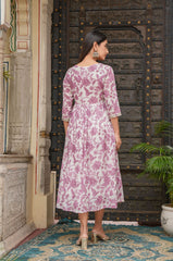 Pink dupatta set, gown and dupatta, mal cotton dupatta set, wearline