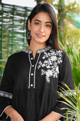 Black co-ord set, Embroidery co-ord set, wearline