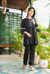 Black co-ord set, Embroidery co-ord set, wearline