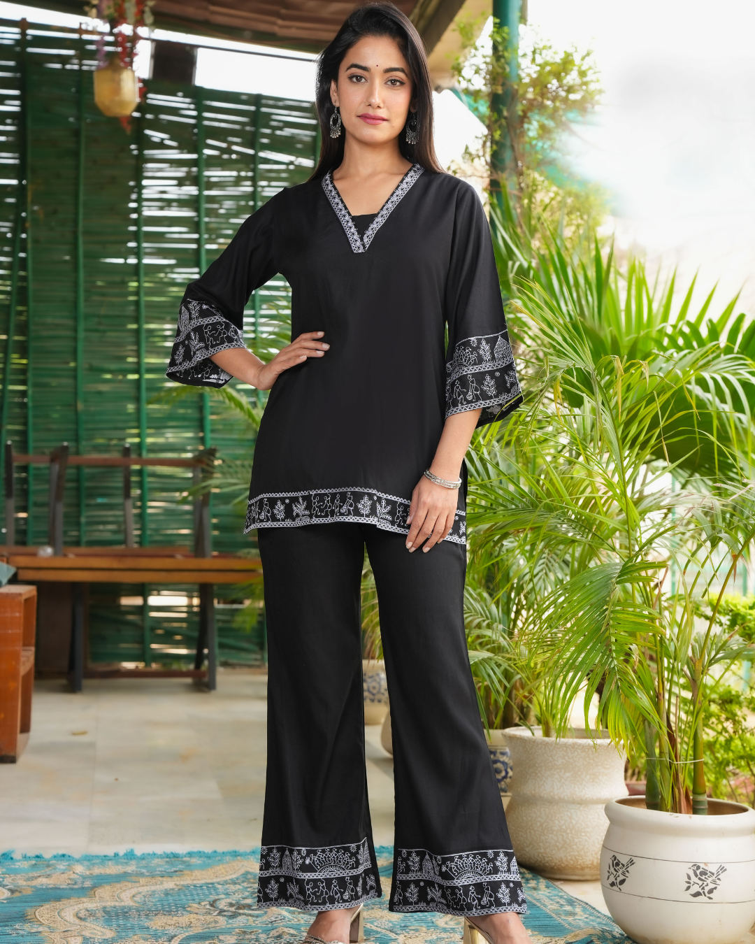 Black co-ord set, rayon co-ord set, wearline