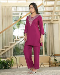 Pink c-ord set, Rayon co-ord set, wearline