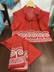 Classic Embroidery Rust Co-Ord Set