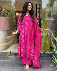 Wearline, Kurta Set, Dupatta set, Pink suit