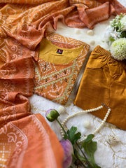 Marigold Majesty Kurta Pant and Dupatta Set