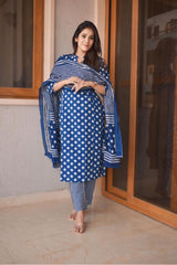 Wearline, Kurta set with dupatta, polka dots