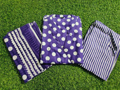 Purple dupatta set, Wearline, Polka Dots dress