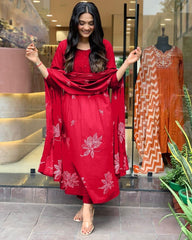 Timeless Beauty Red Anarkali Set