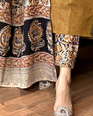 Premium Mustard Handcrafted Cotton Kurta Set