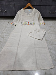 Ivory Blossom Embroidered White Kurta Set