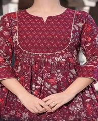 maroon dupatta set, cotton dupatta set , wearline