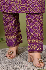 Handblock Printed Cotton Suit Set with Gota Detailing