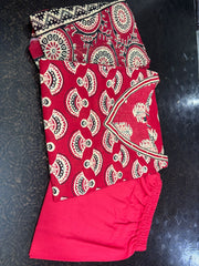 Red Buta Cotton Kurta and Pant Set With Dupatta