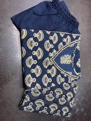 Blue Buta Cotton Kurta and Pant Set With Dupatta