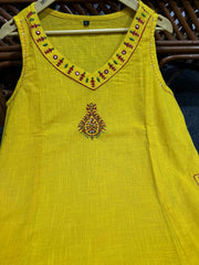 Yellow Cotton Kurta Set