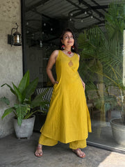 Yellow Cotton Kurta Set