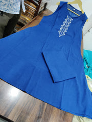 Blue Cotton Co-Ord Set with Pocket