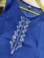 Blue Cotton Co-Ord Set with Pocket