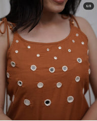 Rust Cotton Co-Ord Set with Pocket