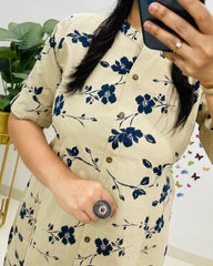 White Dabu Cotton Hand Printed Co-ord Set