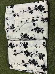 White Dabu Cotton Hand Black Printed Co-ord Set