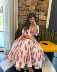 Pink Anarkali kurta Set With New Style