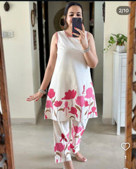 Women,s Pure Cotton Printed Floral Cotton Kurta Paint Set